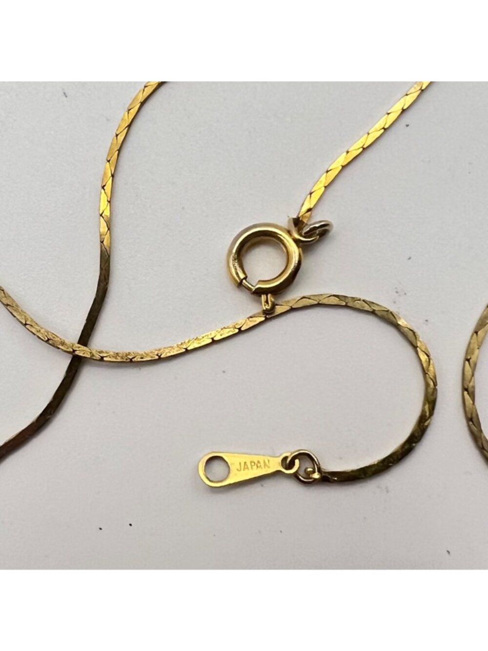 Vintage AB Crystal Teardrop Pendant Necklace Earrings Set Gold-Tone 24" Japan - Picture 10 of 11